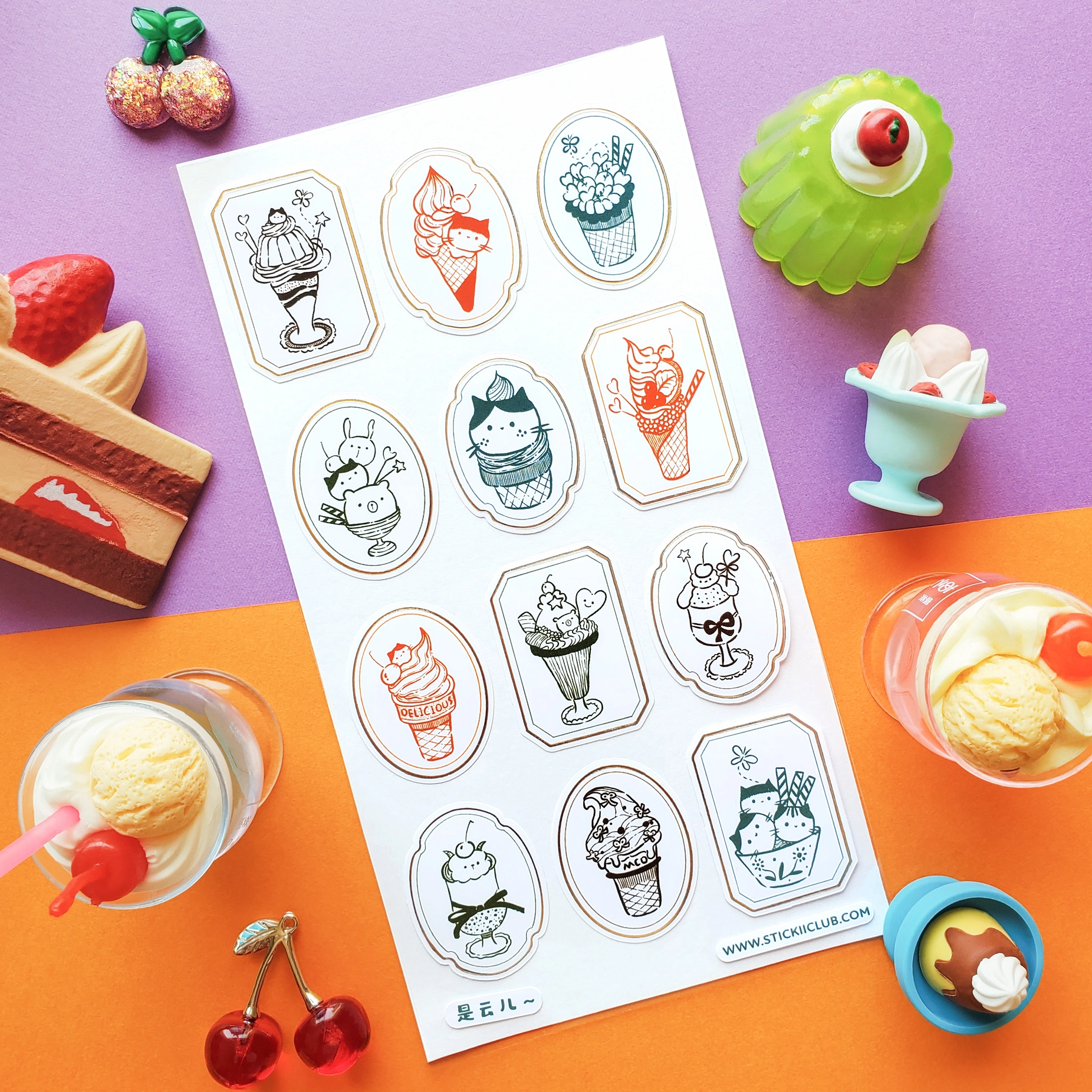 Ice Cream Seals Sticker Sheet