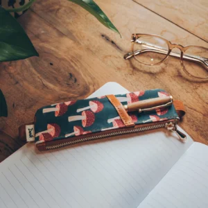 Navy Mushroom Notebook Pouch