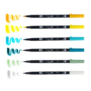 Tombow Dual Brush Pen Art Markers Lemon Squeezy 6-Pack